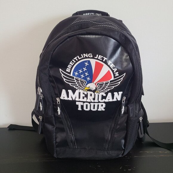 NWOT BREITLING Backpack Black Jet Team American Tour Bags
